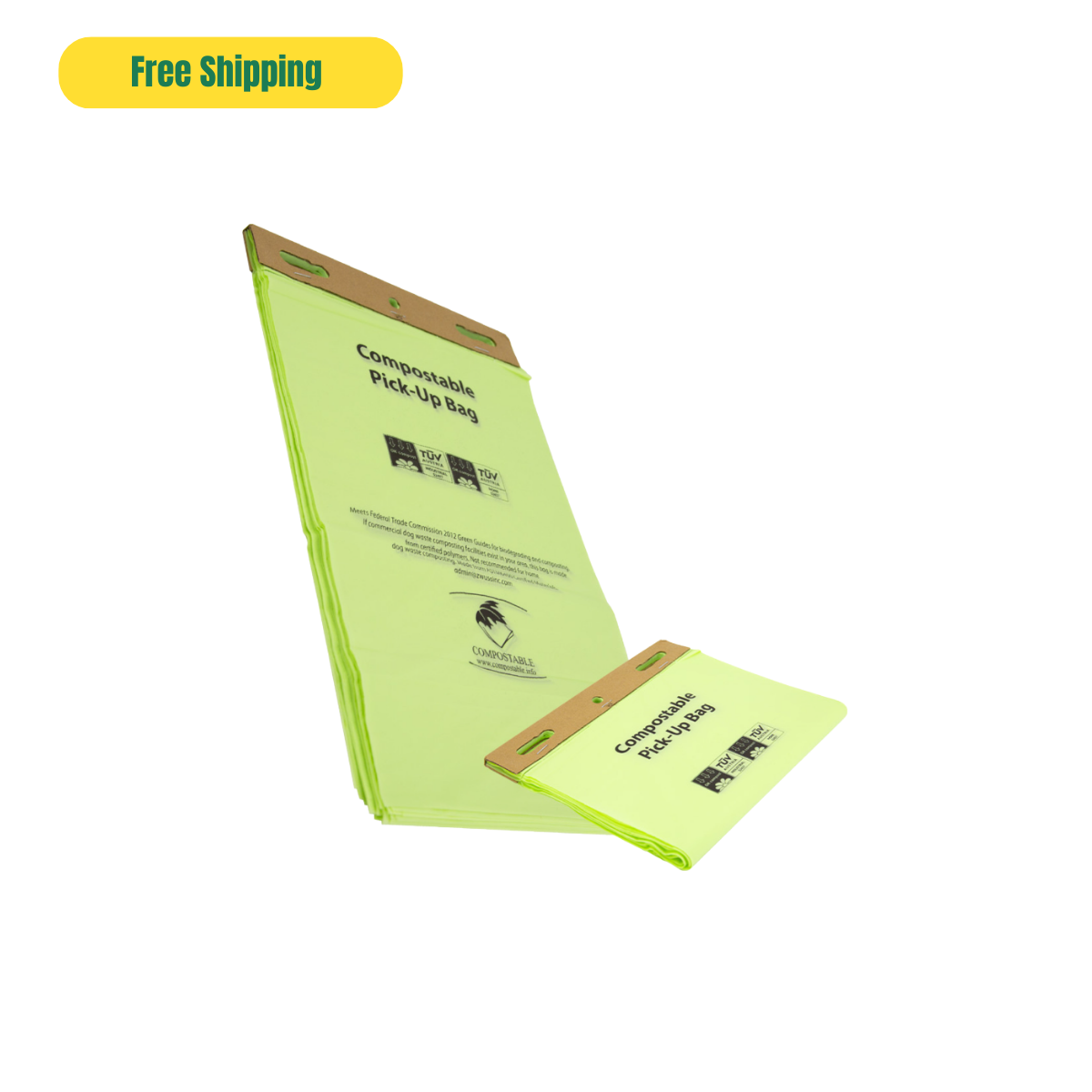 Compostable HEADER Dog Waste Bag - ASTM6400 Certified