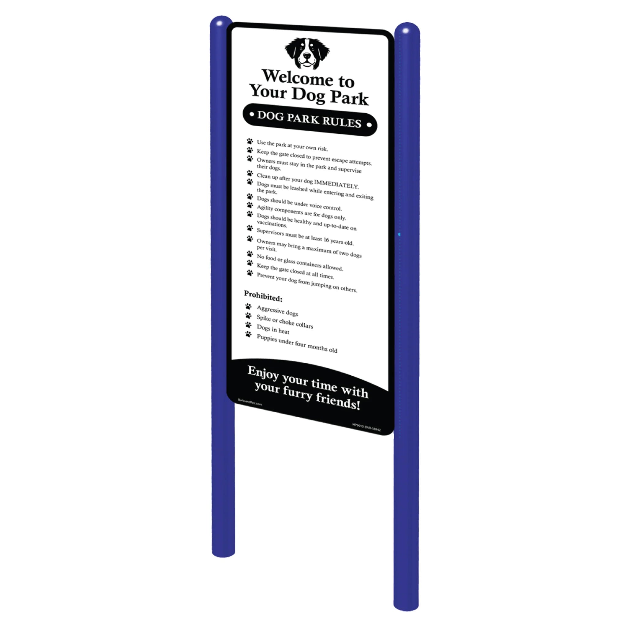 Dog Park Welcome & Rules Sign