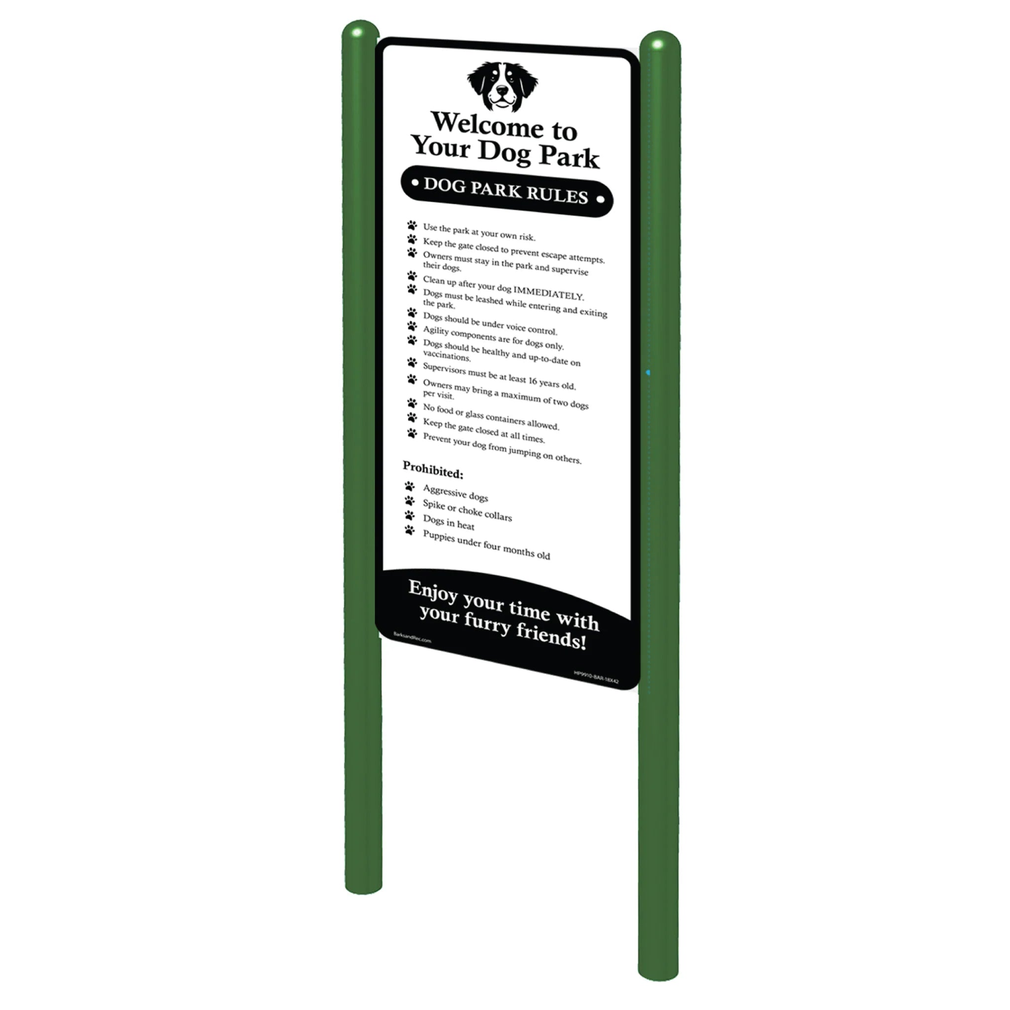 Dog Park Welcome & Rules Sign