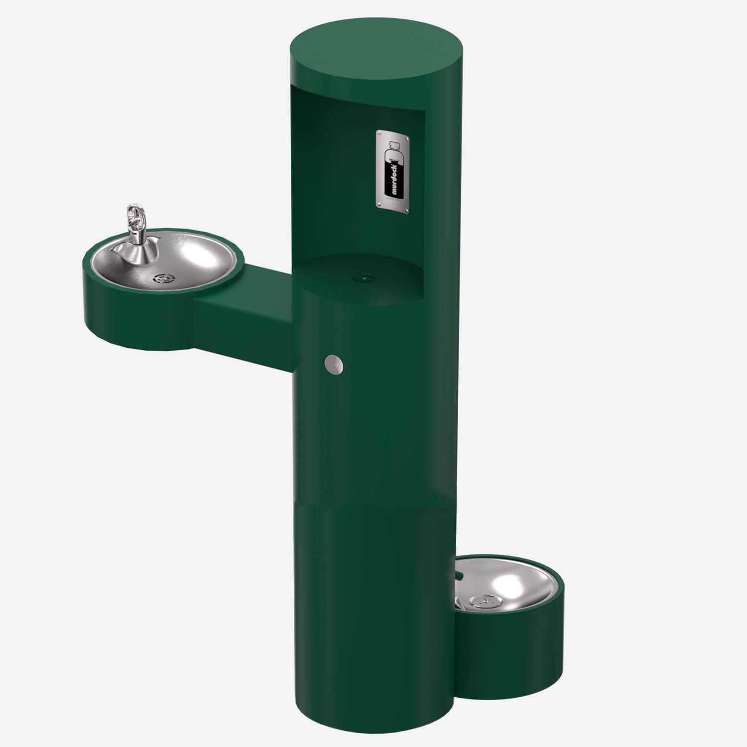 Outdoor Pedestal Bottle Filler with Barrier-Free Drinking Fountain