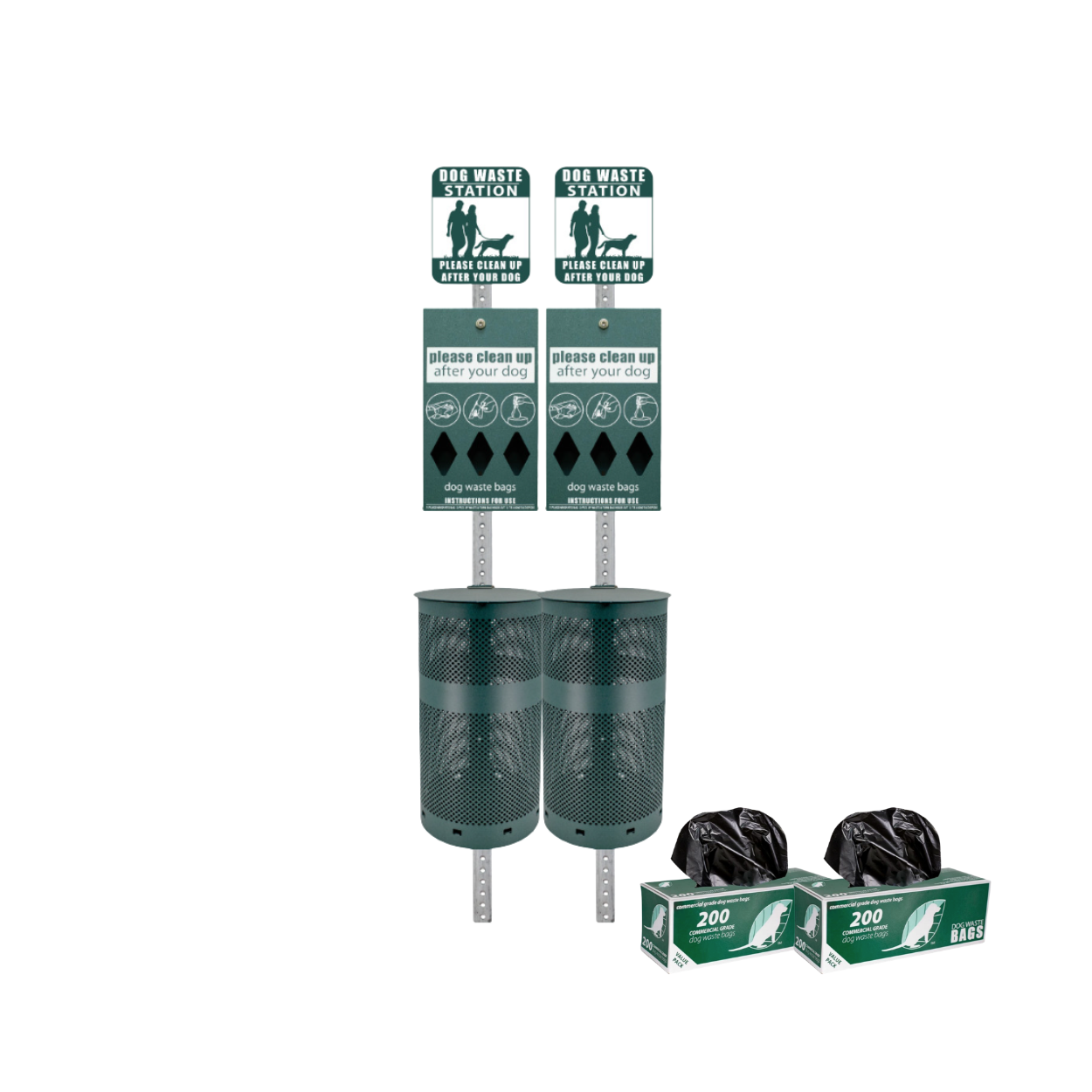 Standard Dog Waste Station Bundle (2 Stations)