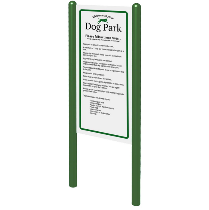 Welcome & Rules Sign - Canine Park solutions