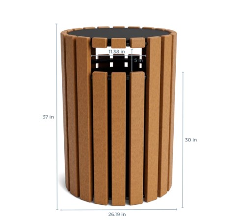 Eco-Friendly Round 33 Gallon Receptacle with Lid