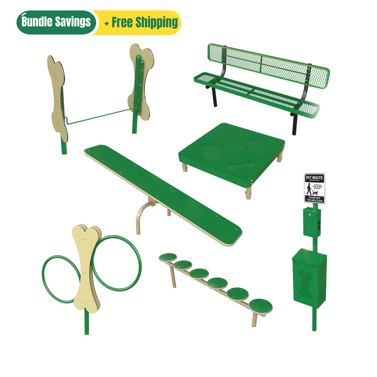 The Happy Doggo - 7 Component Dog Park Kit