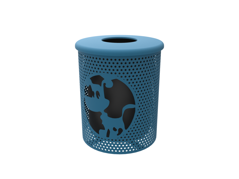 Dog Themed Trash Receptacle with Flattop and Liner