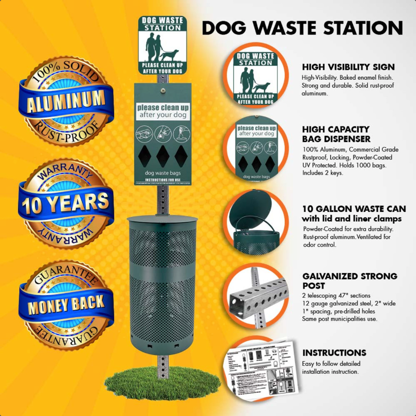 Standard Dog Waste Station Bundle (6 Stations)