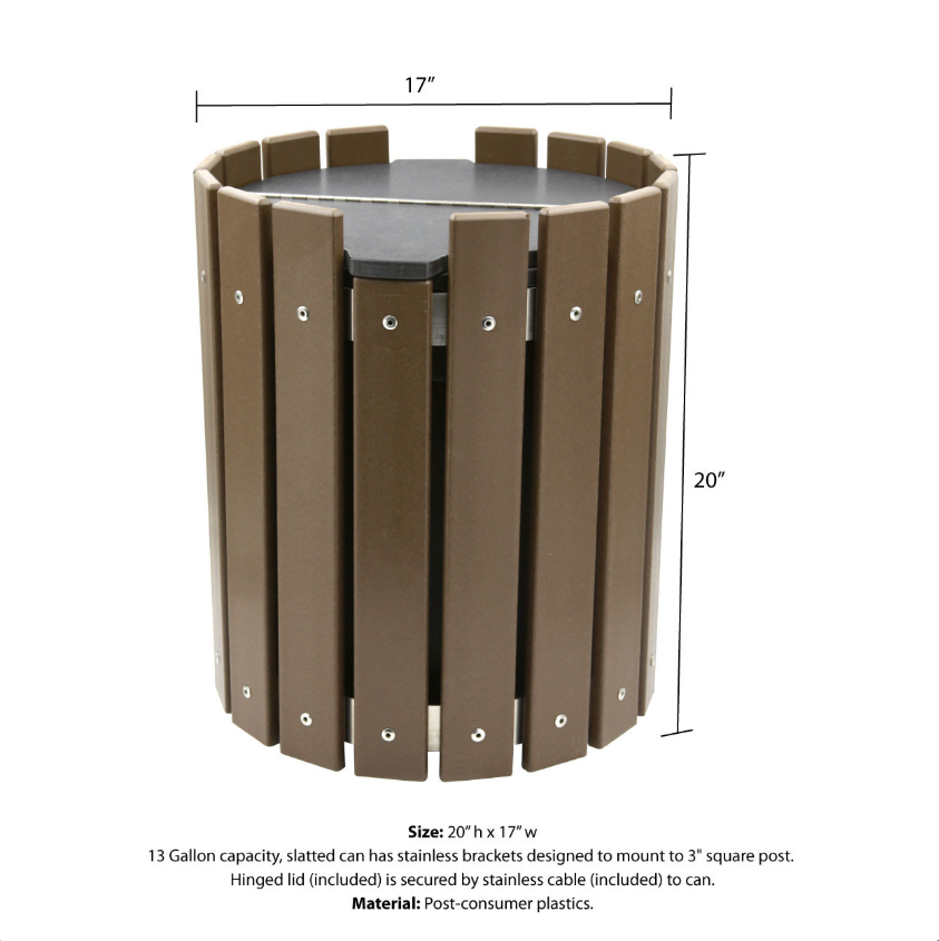 Trail Proven™ Slatted Waste Can