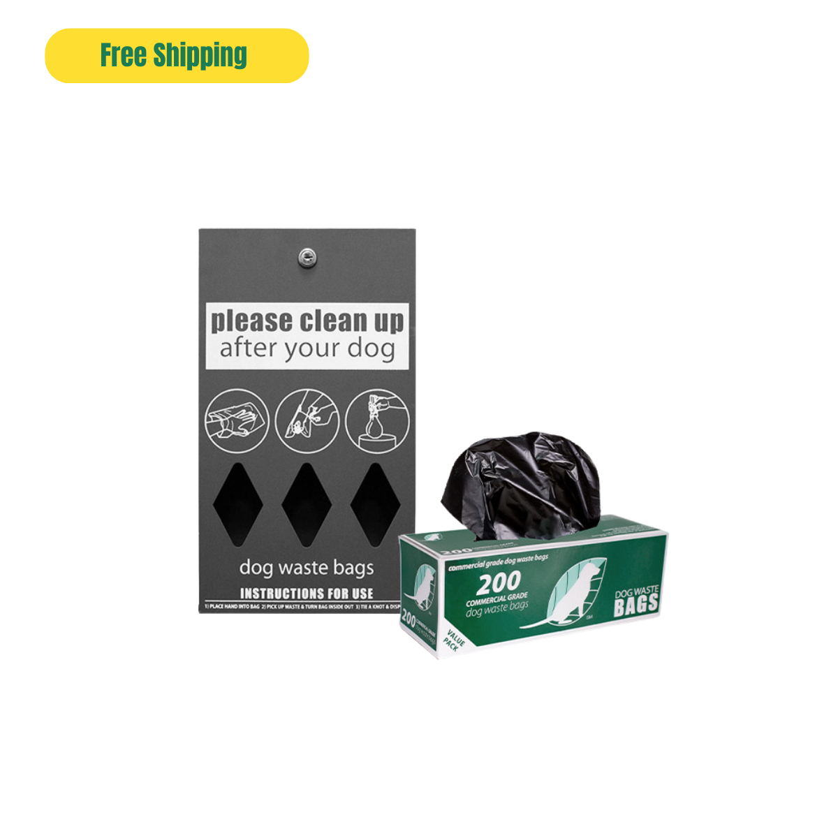 Triple-Roll Dog Waste Bag Dispenser