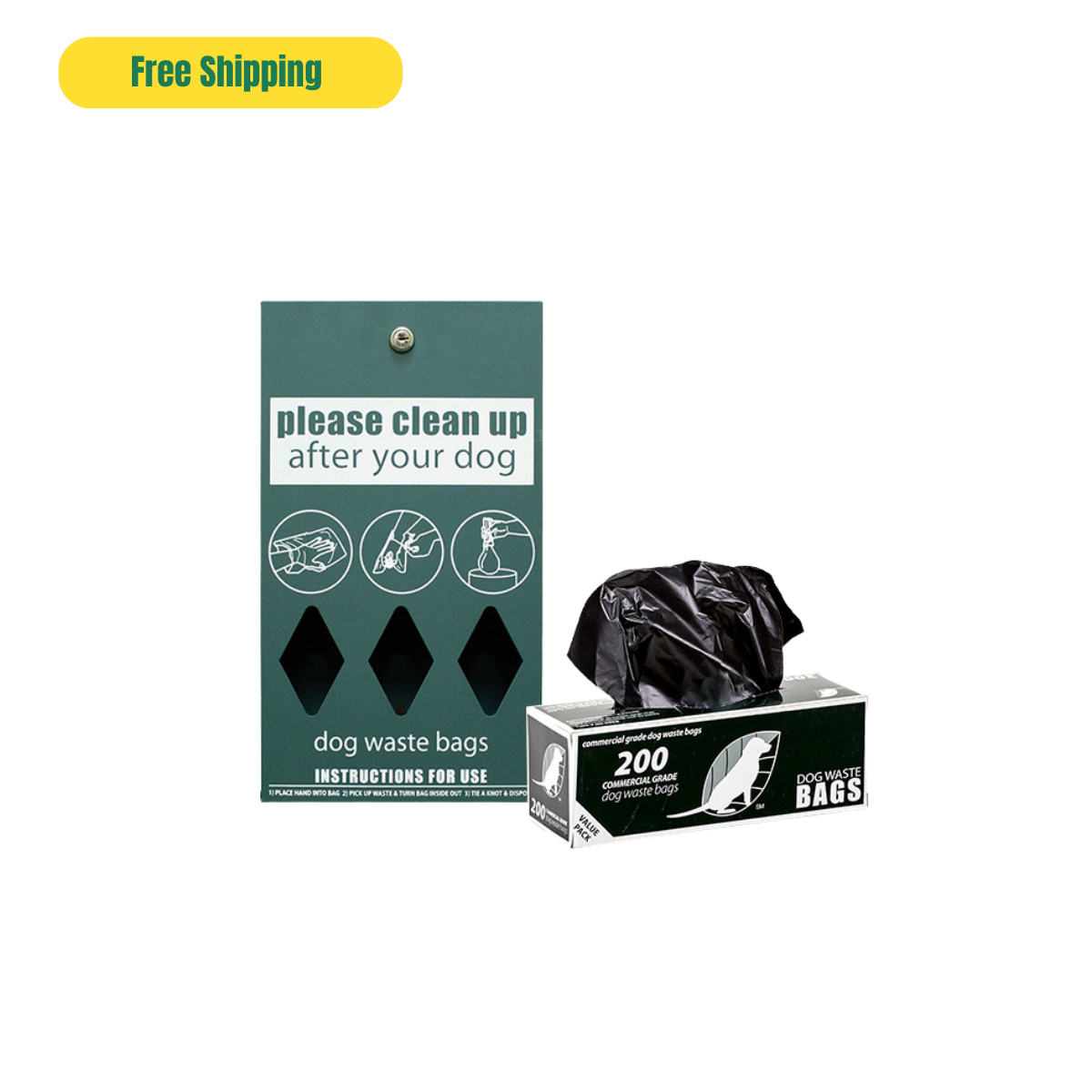 Triple-Roll Dog Waste Bag Dispenser