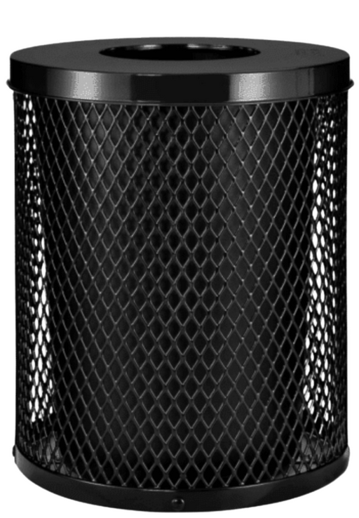 36 Gallon Diamond Steel Trash Can With Flat Lid - Canine Park solutions
