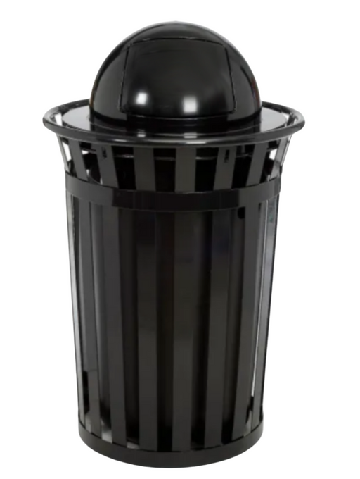 36- Gallon Slatted Wide Top Trash receptacle With Dome Lid & Liner - Canine Park solutions