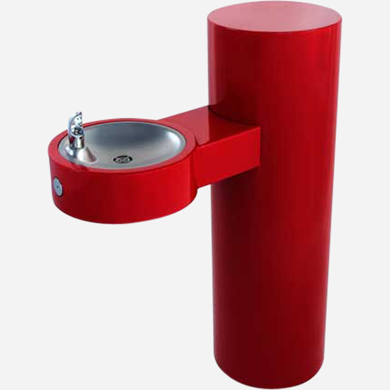 Barrier-Free Round Stainless Steel Pedestal Drinking Fountain