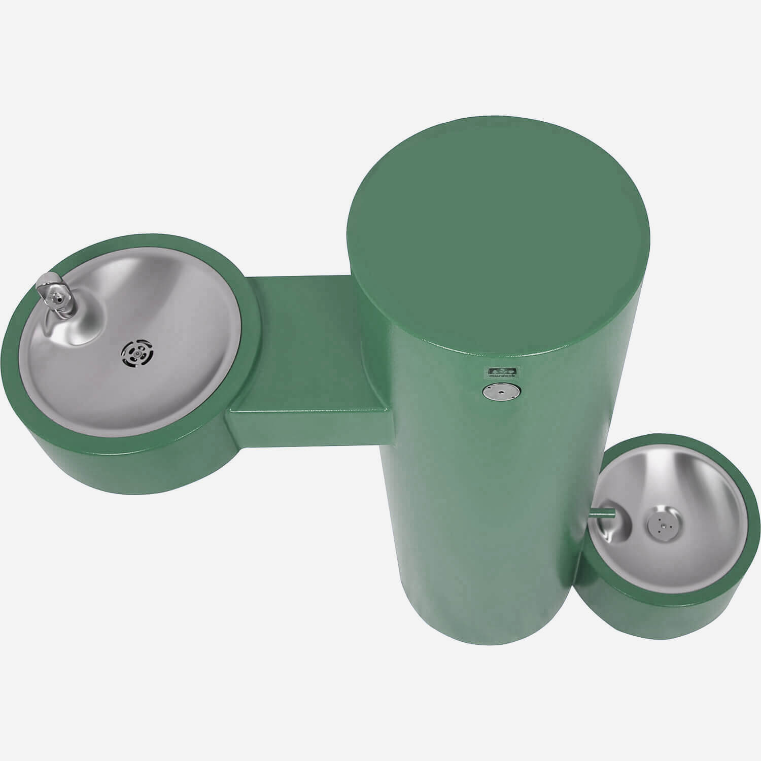 Barrier-Free Round Stainless Steel Pedestal Drinking Fountain