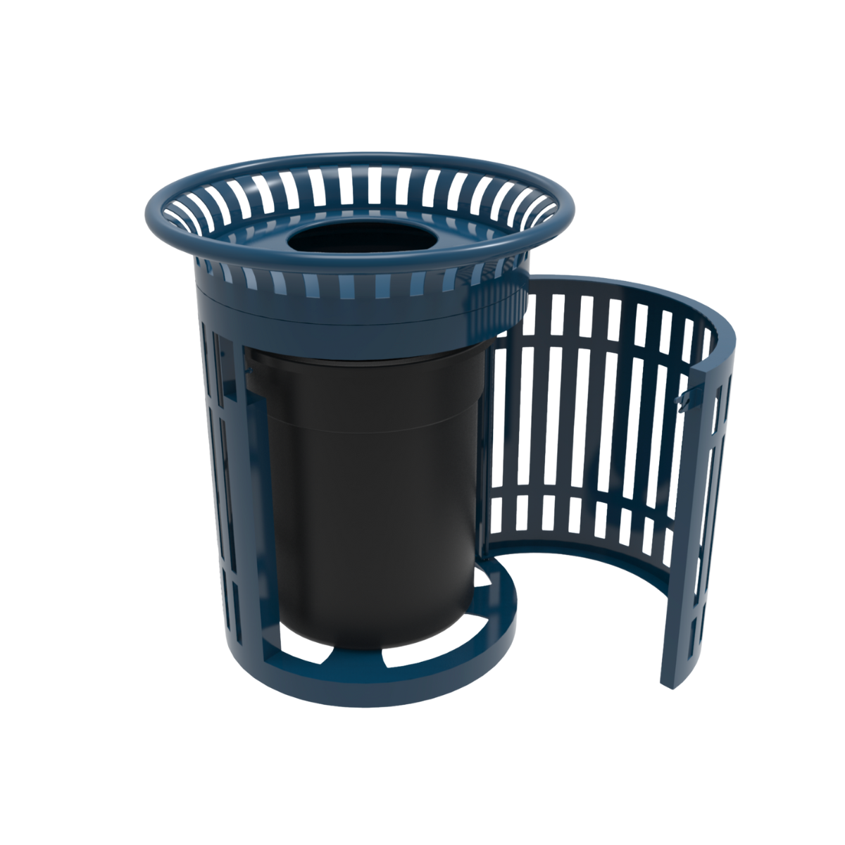 Skyline Trash Receptacle With Side Opening