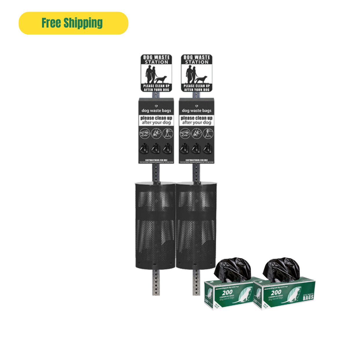 Standard Dog Waste Station Bundle (2 Stations)