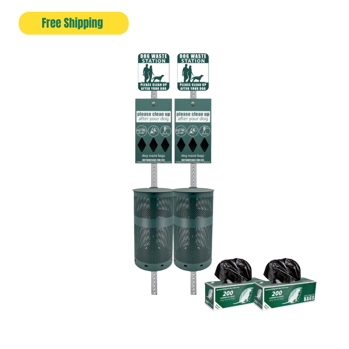 Standard Dog Waste Station Bundle (2 Stations)