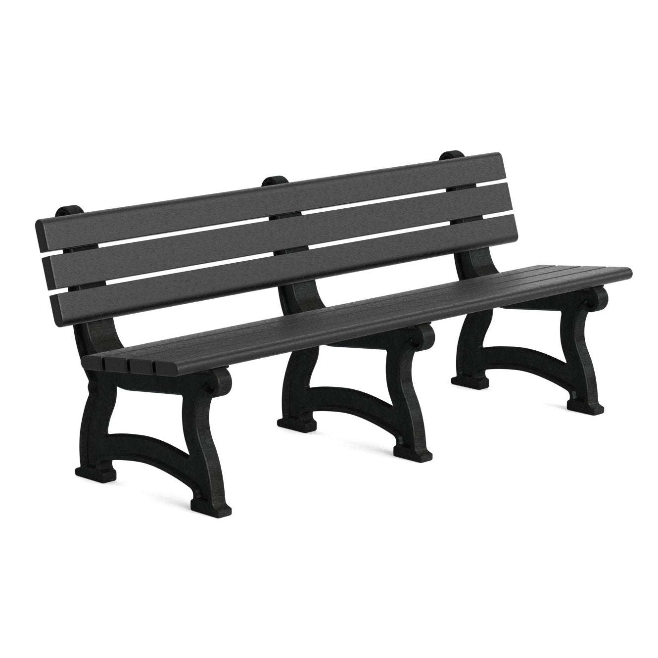 Black bench on a white background
