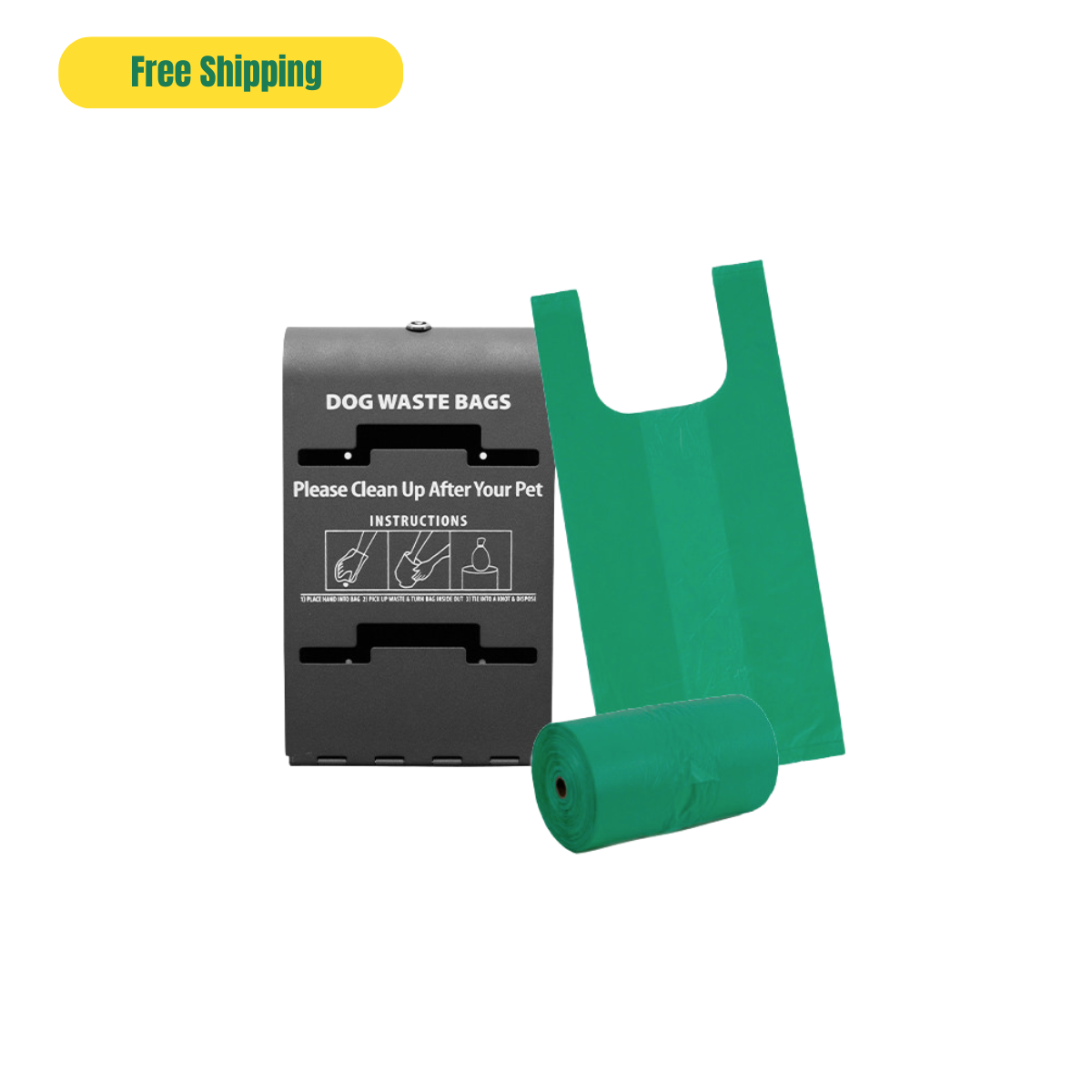 Tie-Handle Dog Waste Bag Dispenser