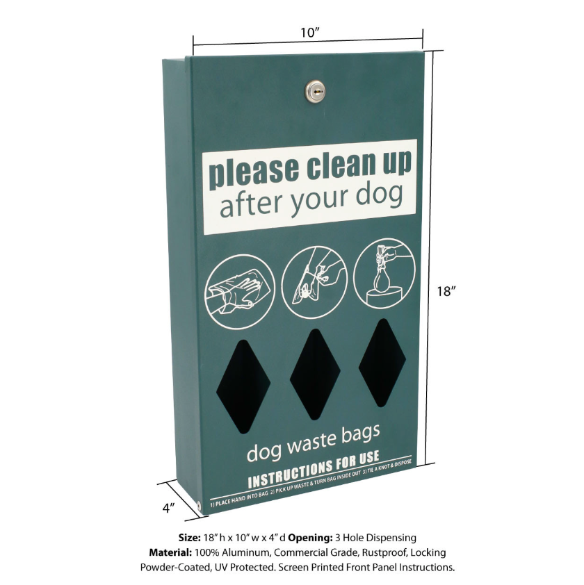 Triple-Roll Dog Waste Bag Dispenser