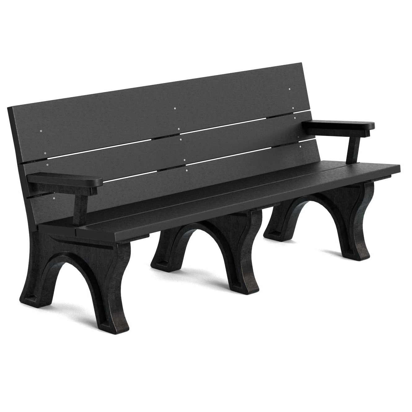 Black bench on a white background
